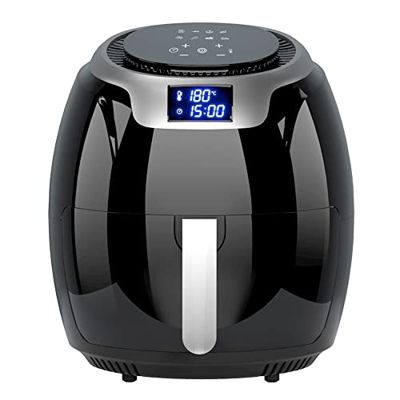SHUAIGUO Freidora de aire de 7L de gran capacidad para el hogar, sartén antiadherente, pantalla táctil inteligente, 1800W de alta potencia, se puede s