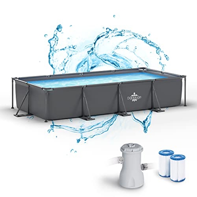 Dardaruga Piscina 450 x 220 x 84 cm + Bomba Filtro Ahorro Energético + 2 Cartuchos de Filtro, Modelo Galapagos, Marca y Asistencia Italiana, Materiale