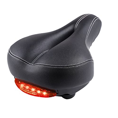 SouiWuzi Asiento de Bicicleta Unisex diseño de luz Trasera Creativa cojín de Bicicletas espesas diseño de Esponja de Bicicleta Ancha Almohadilla para
