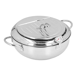 Freidora profunda, elegante freidora Tempura de acero inoxidable japonés con tapa, escurridor de aceite y controlador de temperatura desmontable para  precio