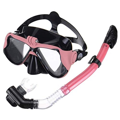 Máscara de Buceo Máscara de Buceo de Cara Completa Snorkel Scuba Swimming Dry Snorkeling Set Respiración Libre Correa Ajustable y Hebillas Máscara de 