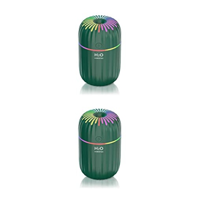 lmoikesz 2 Juegos de Humidificador de aire de 300ml, difusor de humidificación de escritorio, nebulizador con luz nocturna, recarga de viaje, pulveriz