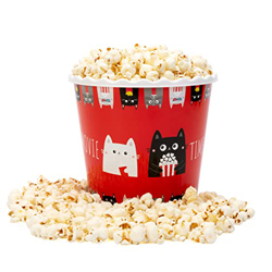 Juego de recipientes de plástico reutilizables para palomitas de maíz y palomitas de maíz para la noche de cine – Lavable en el lavavajillas (sin BPA, en oferta
