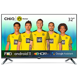 CHiQ L32M8T, 32 Pulgadas Smart TV, FHD, 1080P, Android 11 Tele, Chromecast, Netflix, Prime Video, Google Assistant, HDR, WiFi, HDMI, USB, DVB-T/T2/C en oferta
