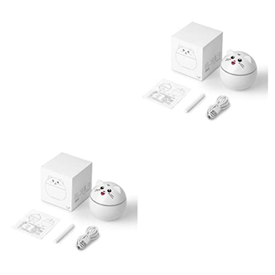 lmoikesz 2 Juegos de Humidificador de aire, 300ml, 2W, difusor de Aroma LED de viaje portátil con luz nocturna, decoración de dibujos animados, genera