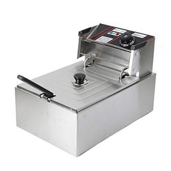 LENJKYYO Freidora eléctrica de acero inoxidable, 5,5 l, 2,5 kW, para chicos y chicos, zonas frías, termostáticos Deep Fry Freidora 60-200 ℃, 2,5 L par en oferta