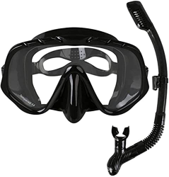 QHYXT Máscara de esnórquel Gafas de Buceo subacuáticas Profesionales Equipo de Deportes acuáticos de visión Amplia con Lente antivaho de una Pieza (Ju precio