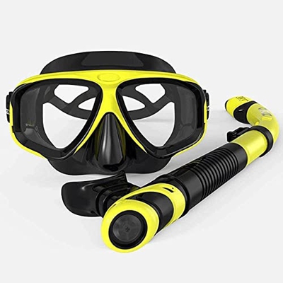 QHYXT Gafas de Buceo Gafas de natación con Cubierta de Nariz Máscara de Buceo y Snorkel Combo Equipo de esnórquel Gafas de esnórquel Buceo Natación Vi