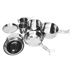 Snner 8pcs Camping Utensilios de Cocina Juego de Olla Plegable Freing Pan Placa de Tapa de Tapa con Bolsa de Almacenamiento precio