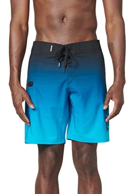 Koroshi Bañador Tipo surfero Largo de Hombre con Estampado Degradado Azul