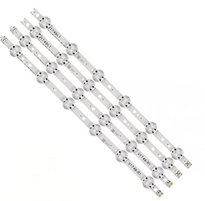 TOPOB 4pcs LED Tira de retroiluminación 4 9UV340C-UB LG49UJ6500-CB V17 6916L-2862A 6916L-2863A 6916L-2862B 6916L-2863B Art3 Rev0.2 Apto for LG Luz
