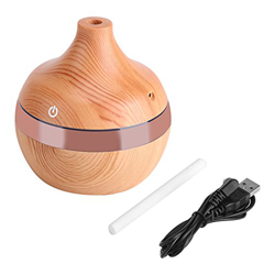 BuyWeek Mini humidificador purificador, humidificador de Aire de Grano de Madera de 300 ML, humidificador táctil LED USB, humidificadores de Coche par características