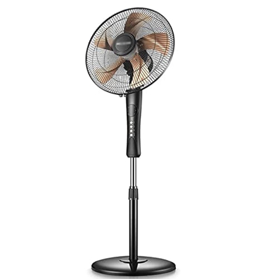 NIBISO Ventiladores de pie Ventilador de Piso silencioso Ventilador oscilante Oscilación automática Temporizador de 7,5 Horas Anuncio (luz de Ventilad