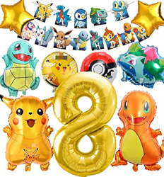 8 Años Globos Decoracion Niños Cumpleaños,Decoracion Cumpleaños Niño, Decoracion Fiesta 8 Cumpleaños,Pika-chu Helium Foil Balloons,Niños Cumpleaños Fi en oferta