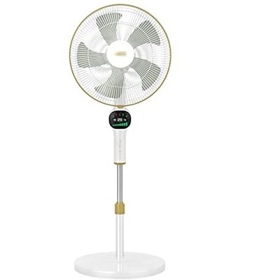 NIBISO Ventiladores de pie Ventilador de pie oscilante Temporizador de 9 Horas con Control Remoto para Dormitorio y Oficina en el hogar A (luz de Vent