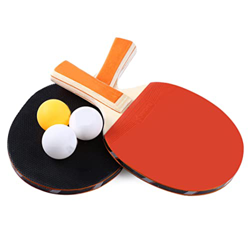 Anti Slip Long Many Table Racket Durable Pingpong Bat Portable 2 murciélagos y 3 Bolas Durable Pong Paddle Set Sports Accessory-1Set características