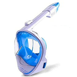 Máscara de esnórquel de silicona de cara completa para hombres y mujeres Gafas de natación impermeables y antivaho de 180 °, sistema de respiración de en oferta