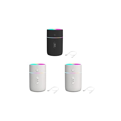 YUSSEQDD 3 Juegos de Humidificador de aire de 220 ml con difusor de luz nocturna Rociador de niebla Sala de estar