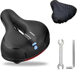 WJJ Sillín de bicicleta transpirable, cojín suave acolchado de espuma viscoelástica, con bolas de goma de doble absorción de golpes, kit de herramient precio