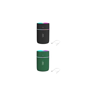 rongweiwang 2 Juegos de Humidificador de aire de 220ML con luz nocturna, difusor de bajo ruido, generador de niebla, rociador, ambientador a prueba de