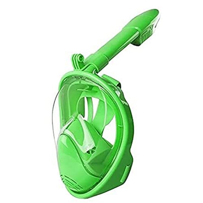 Máscara de esnórquel de silicona de cara completa, juego de lentes de buceo de esnórquel de resina de 180 ° para niños principiantes, sistema de respi