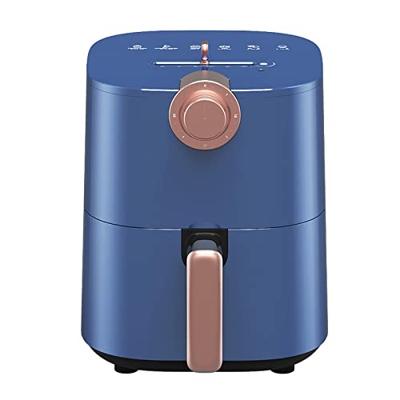 BGPH Freidora de Aire: 1300 W Control de Temperatura Freing Rapid Oilless Cooker con 6 preajustes, Memoria de alimentación, 4T Perilla (Color : Blue)