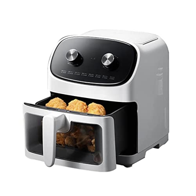 BGPH Freidora de aire, horno en caliente eléctrico de Oills múltiple, apagado automáticamente, control de temperatura de doble perilla, 6QT Máquina de