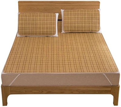 Alfombras para dormir de verano Matera de bambú con almohadilla for dormir de enfriamiento de verano, alfombra de bambú carbonizada, alfombra de doble