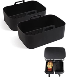 Pipihome Olla de Silicona Ninja Foodi [AF300EU] [AF400EU] Freidora de Aire Dual Zone, 2 Piezas de Revestimientos de Silicona para Freidora de Aire Dob características