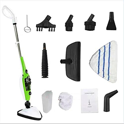 Escoba de vapor de 1500 W con depósito de agua de 350 ml y cable de 3,5 m, 4 niveles de vapor, limpiador a vapor para suelos duros, alfombras, laminad