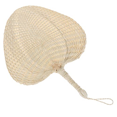 UUYUU Regalo Ventilador Decorativo Fan de Paja Boda Tejida a Mano Souvenir Handheld Mini Home Bamboo Dance Portable Gift Fiest Suministros de Bodas