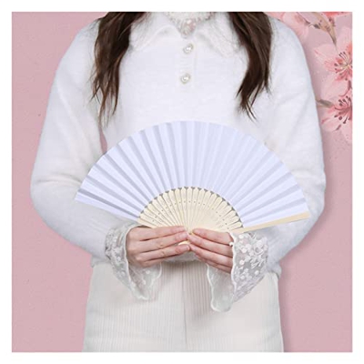 UUYUU Regalo 1 PC Ventilador de Papel Be Applicable Ventilador Plegable en Be Applicable Color de Estilo japoneses Fan de Pintura Bricolaje Material d
