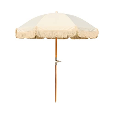 awning Umbrella De Playa De Patio Blanquecino/de Pan De Basura, Diámetro Bajo Paraguas: 1.8m/5.9 Pies