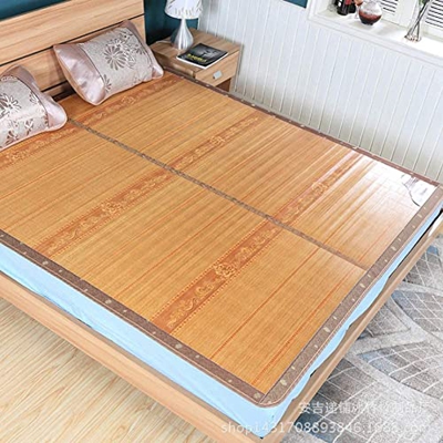 Alfombras para dormir de verano Colchón de topper de bambú carbonizado impreso almohadilla de bambú de hielo, colchón de bambú de mahjong carbonizado 
