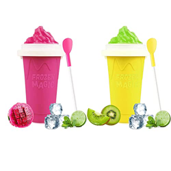 Slushy Cup Maker Slushy Mug Grani Fresh Ice Cream Maker Máquina de Granizado con Vaso Reutilizable y Pajita Incluida 2 Packs,F,2×350ml precio