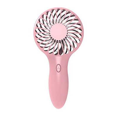 Summer Cool Hand-Held Pink Mini Ventilador de Mano Portable Summer Recargable USB 3-Gear Speed Ajustable