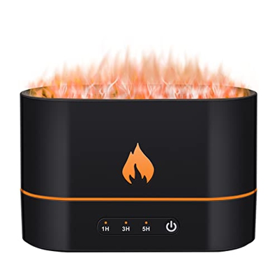 Healeved Flame Esencial Difusor de Aceite Ruido Humidificador de Aire de Aromaterapia Difusor Humidificador de Luz de La Luz para El Hogar Dormitorio 