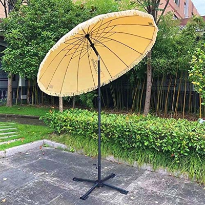 XFAK Shanghai Sombrilla Redonda Sombrilla De Jardín Shanghai Parasol Inclinación Sombrilla De Playa para Exterior Terraza Balcón - Crema