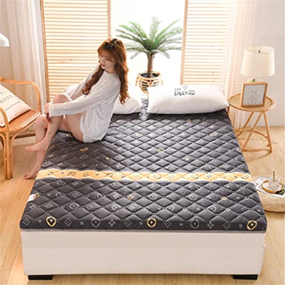 Desconocido Generic Colchón de futón Impreso Floral, colchón de Piso japonés Acolchado Doble Suave portátil para Dormir portátil Rollo Plegable Solter