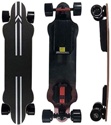 Monopatín eléctrico de 37 pulgadas, 25 MPH, motor dual de 1200 W, rango de 31 millas, longboard de arce de 8 capas con control remoto inalámbrico, par precio