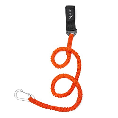 LYEAA Correa elástica para kayak con gancho de seguridad, cuerda en espiral, cuerda de amarre para canoa, cuerda antipérdida, accesorios para barco de