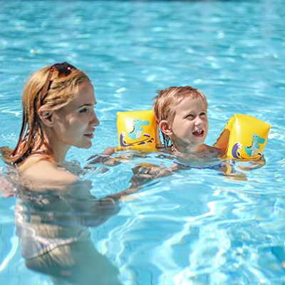 Bandas inflables para brazos de natación para bebés, mangas flotantes, alas de agua, flotadores para brazos de natación para niños y adultos-1 par (ve