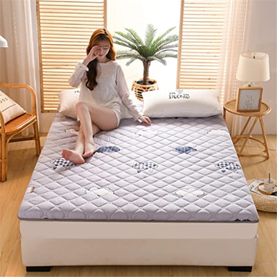Desconocido Generic Colchón de futón Impreso Floral, colchón de Piso japonés Acolchado Doble Suave portátil para Dormir portátil Rollo Plegable Solter