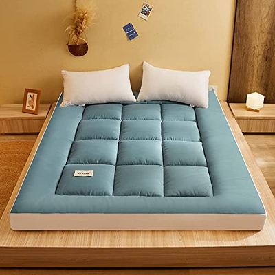 SHAIRMB Colchón de Suelo Japonés Individual, Colchón Futón Grueso para Dormir, Tapete Tatami Plegable, Enrollable, Colchón Invitados, Cama de Piso, Co
