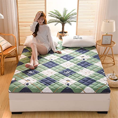 Desconocido Generic Colchón de futón Impreso Floral, colchón de Piso japonés Acolchado Doble Suave portátil para Dormir portátil Rollo Plegable Solter