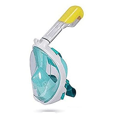 Spacmirrors Máscara de esnórquel de Silicona de Cara Completa, Snorkel subacuático de 180 °, máscara de Buceo de Boca Plana de Tipo seco, Adecuada par