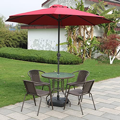 Sombrilla para exteriores, 9 pies / 270 cm Sombrilla de mercado para patio Sombrilla de jardín con manivela, Parasol para exteriores Sombrilla para pi