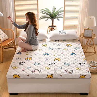 Desconocido Generic Colchón de futón Impreso Floral, colchón de Piso japonés Acolchado Doble Suave portátil para Dormir portátil Rollo Plegable Solter