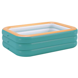 Piscina Inflable De 1,5-3 M De Tamaño Completo para Adultos Y Niños Piscina para Niños Pequeños Bañera Plegable Rectangular 3 Anillos (Color : Green,  en oferta