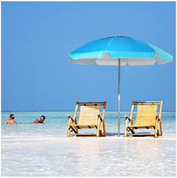 Sombrillas, Sombrilla de Playa de 200 cm para Arena, Sombrilla de Poste de Aluminio a Prueba de Viento con Inclinación, Sombrilla de Jardín Redonda co precio